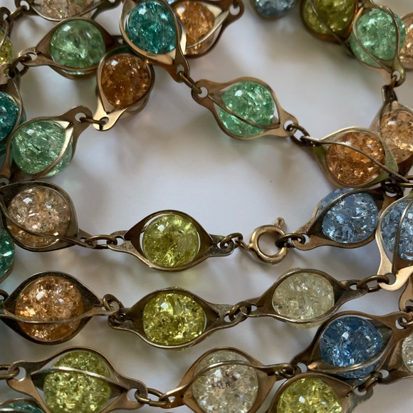 🔸Vintage Necklace Crackle Glasses Beads🔸 - Picture 7 of 12